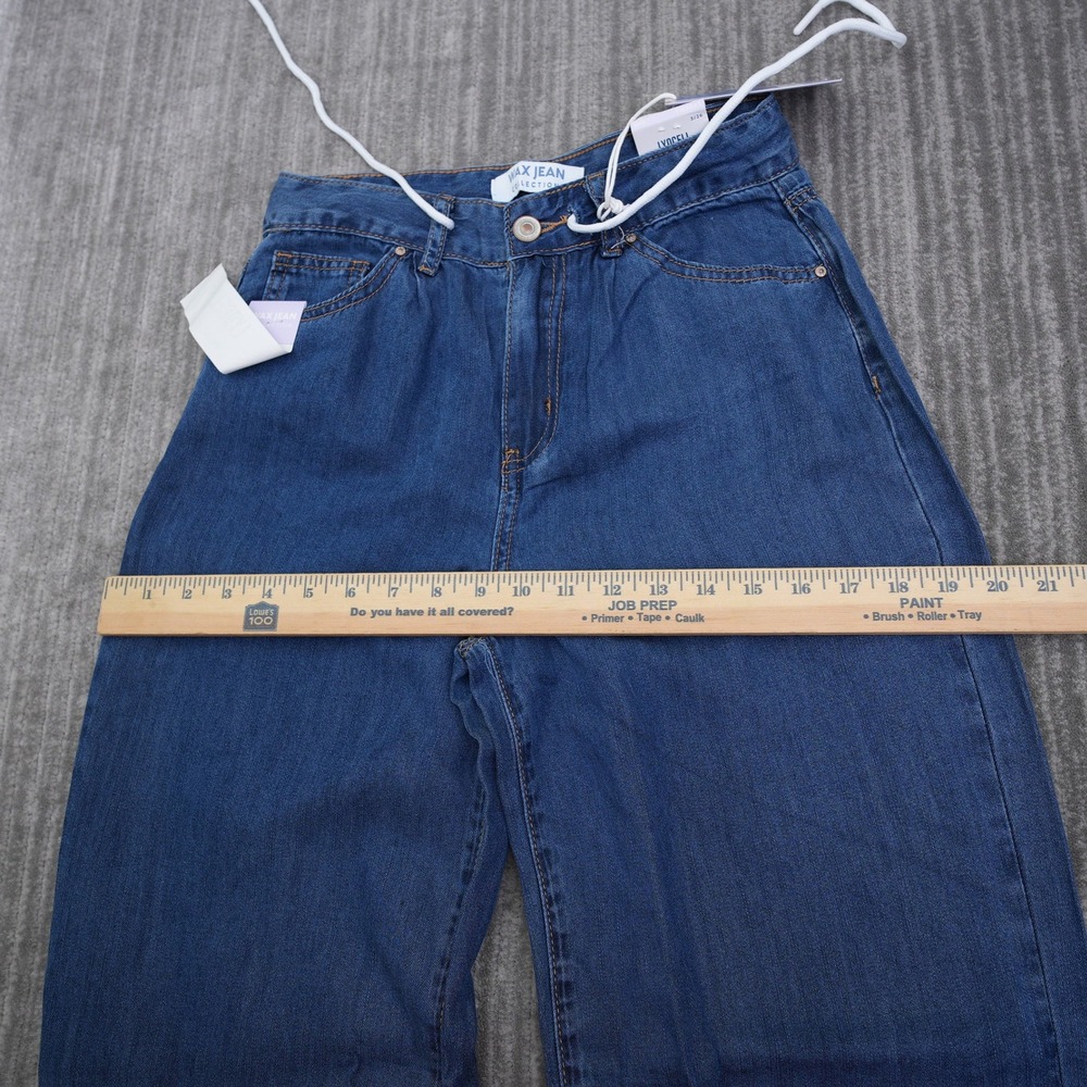 Wax Jean Collection Lyocell Wide Leg Jeans Medium Wash Blue Drawstring Size 3/26 - Picture 3 of 13